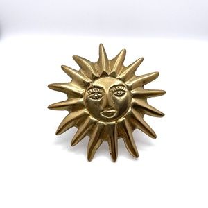 Brass Sun Napkin Rings, Set of Four